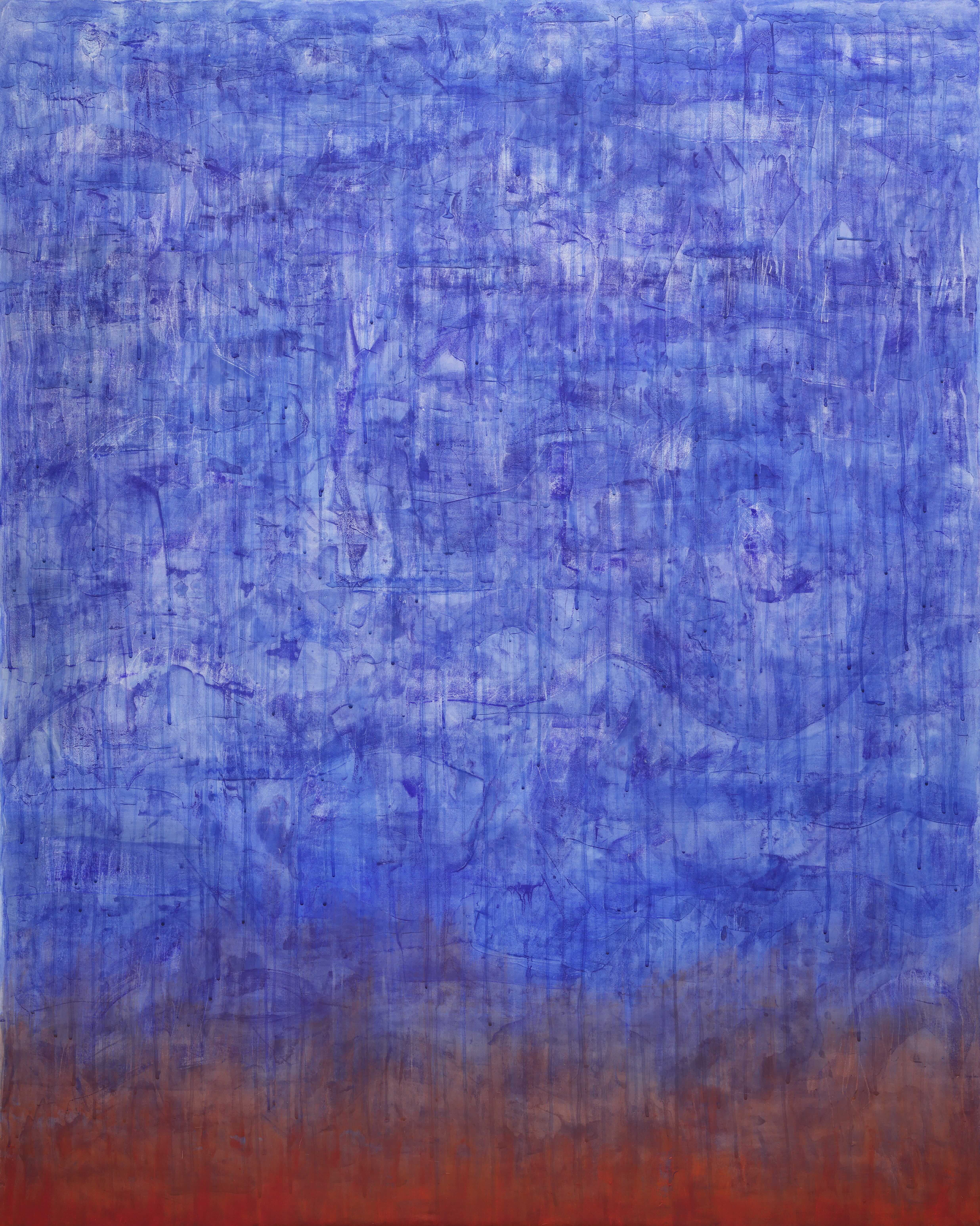 Jung Jong Mee, Song of Fisherman, 2025, Dyes, Mineral pigment on Ramie, 162 x 130 cm