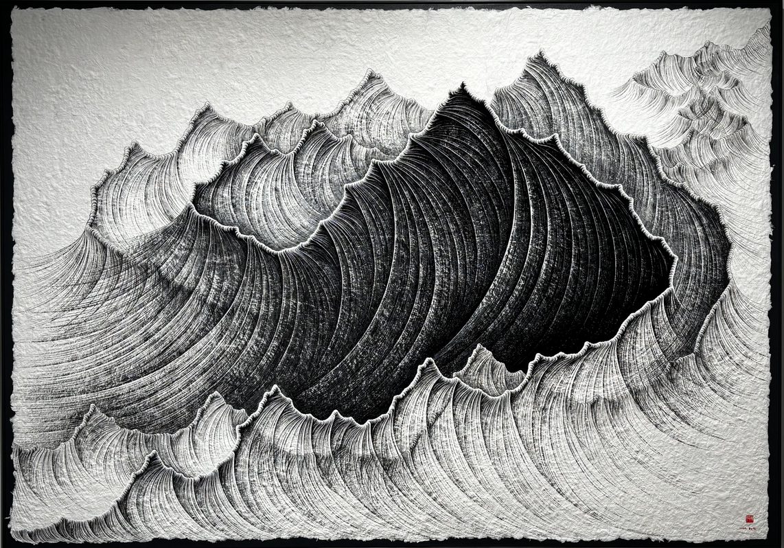 Insolite, 2026, Ink, pigment on handmade Korean mulberry paper, 112 x 160 cm