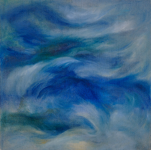 Current, Oil, dry pigment and pastel on canvas, 2026, 61 x 61 cm